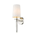 Z-Lite Avery 1 Light 19" Wall Sconce, Polished Nickel, White - 810-1S-PN