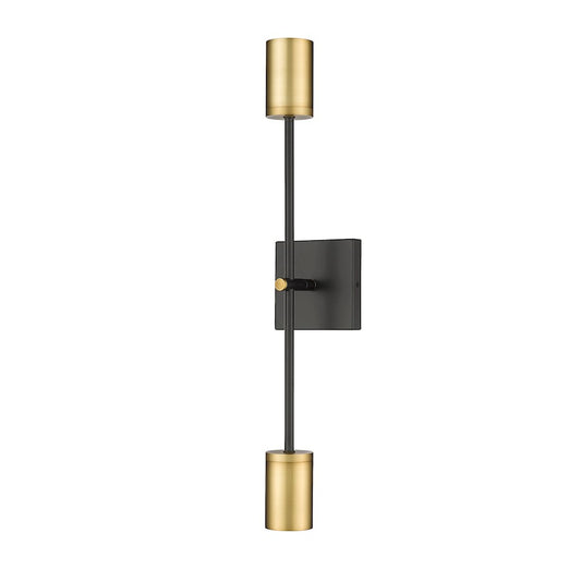 Z-Lite Calumet 2 Light 24" Wall Sconce in Matte Black/Olde Brass - 814-2S-MB-OBR