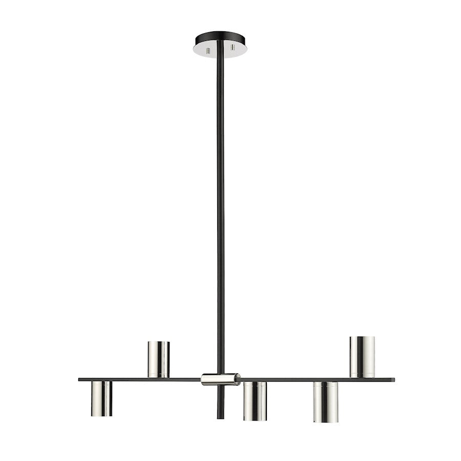 Z-Lite Calumet 5 Light Island/Billiard, Black/Polished Nickel - 814-5L-MB-PN