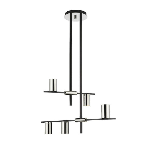 Z-Lite Calumet 5 Light Chandelier in Mate Black/Polished Nickel - 814-5MB-PN