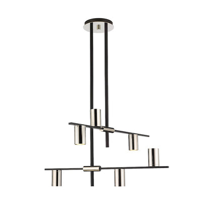 Z-Lite Calumet 6 Light Chandelier in Mate Black/Polished Nickel - 814-6MB-PN