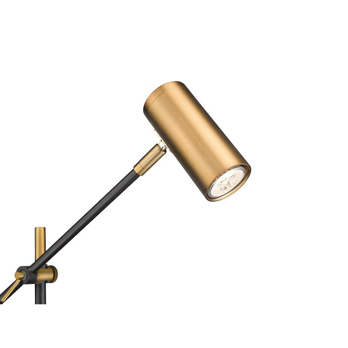 Z-Lite Calumet 1 Lt Floor Lamp, Black + Olde Brass/Olde Brass