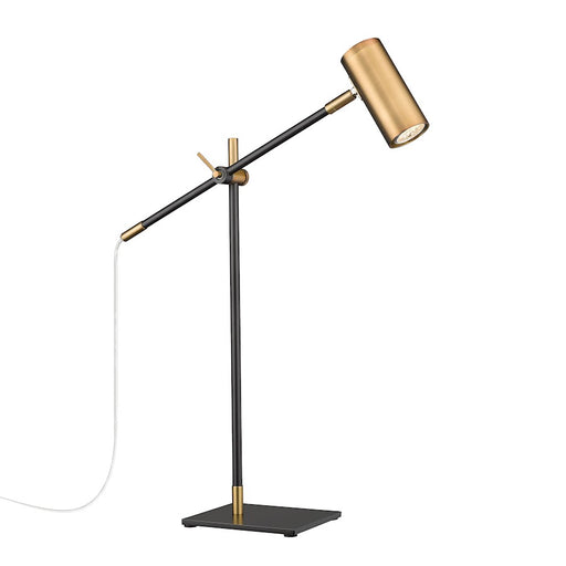 Z-Lite Calumet 1 Lt Table Lamp, Black + Olde Brass/Olde Brass - 814TL-MB-OBR