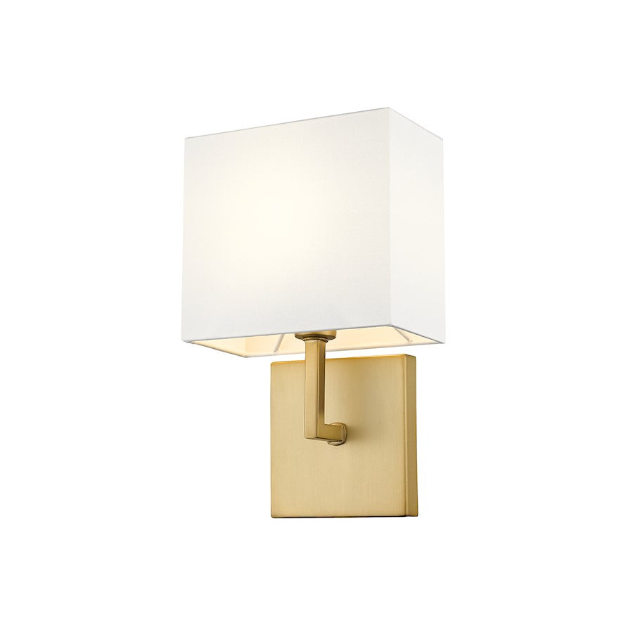 Z-Lite Saxon 1 Light Wall Sconce in Olde Brass/White - 815-1S-OBR