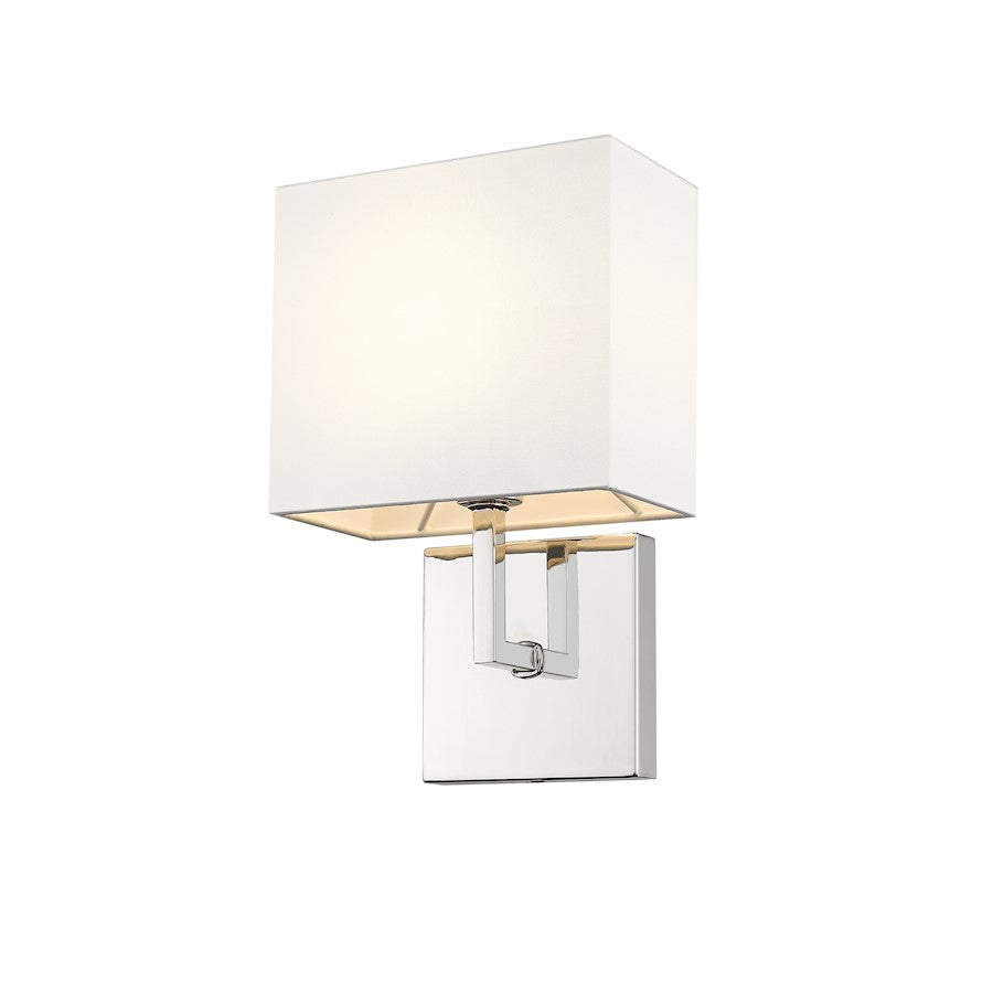 Z-Lite Saxon 1 Light Wall Sconce in Polished Nickel/White - 815-1S-PN