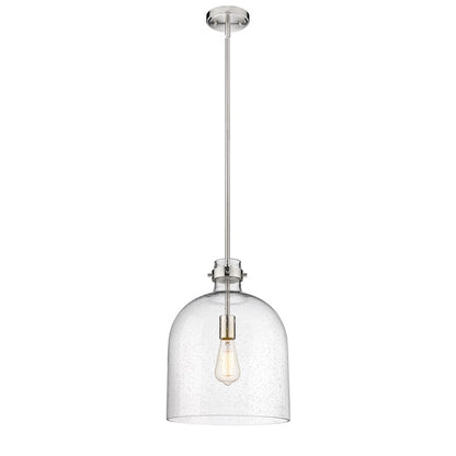 Z-Lite Pearson 1 Light 12" Chandelier, Brushed Nickel/Clear Seedy - 817-12BN