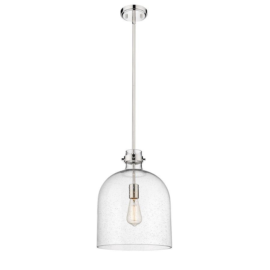 Z-Lite Pearson 1 Light 12" Chandelier, Polished Nickel/Clear Seedy - 817-12PN