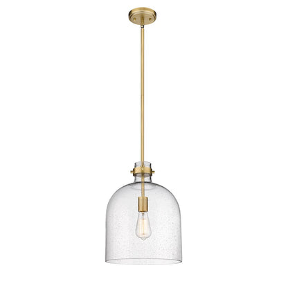 Z-Lite Pearson 1 Light 12" Chandelier, Rubbed Brass/Clear Seedy - 817-12RB