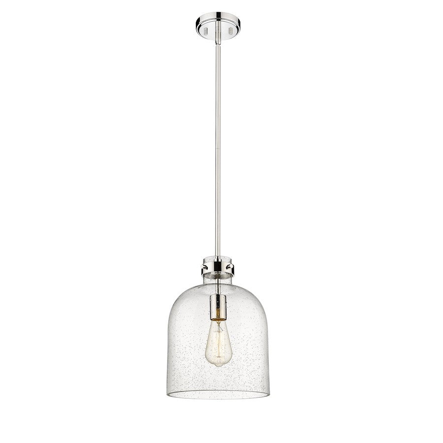 Z-Lite Pearson 1 Light 9.5" Chandelier, Polished Nickel/Clear Seedy - 817-9PN