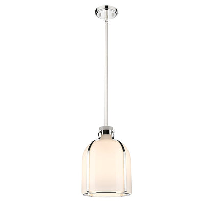 Z-Lite Pearson 1 Light 9.75" Chandelier, Polished Nickel/White Opal - 818-9PN