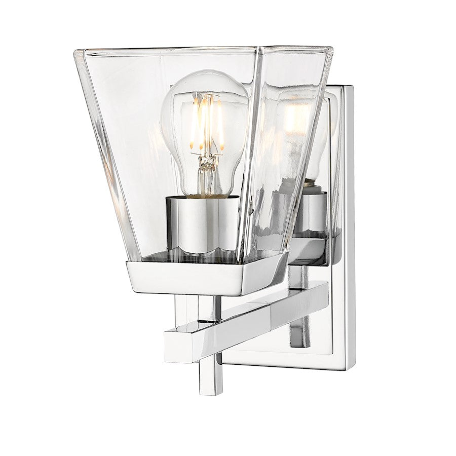 Z-Lite Lauren 1 Light Wall Sconce, Chrome/Clear - 819-1S-CH