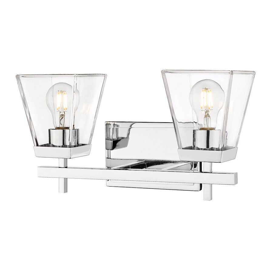 Z-Lite Lauren 2 Light Vanity, Chrome/Clear - 819-2V-CH