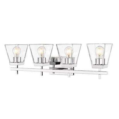 Z-Lite Lauren 4 Light Vanity, Chrome/Clear - 819-4V-CH