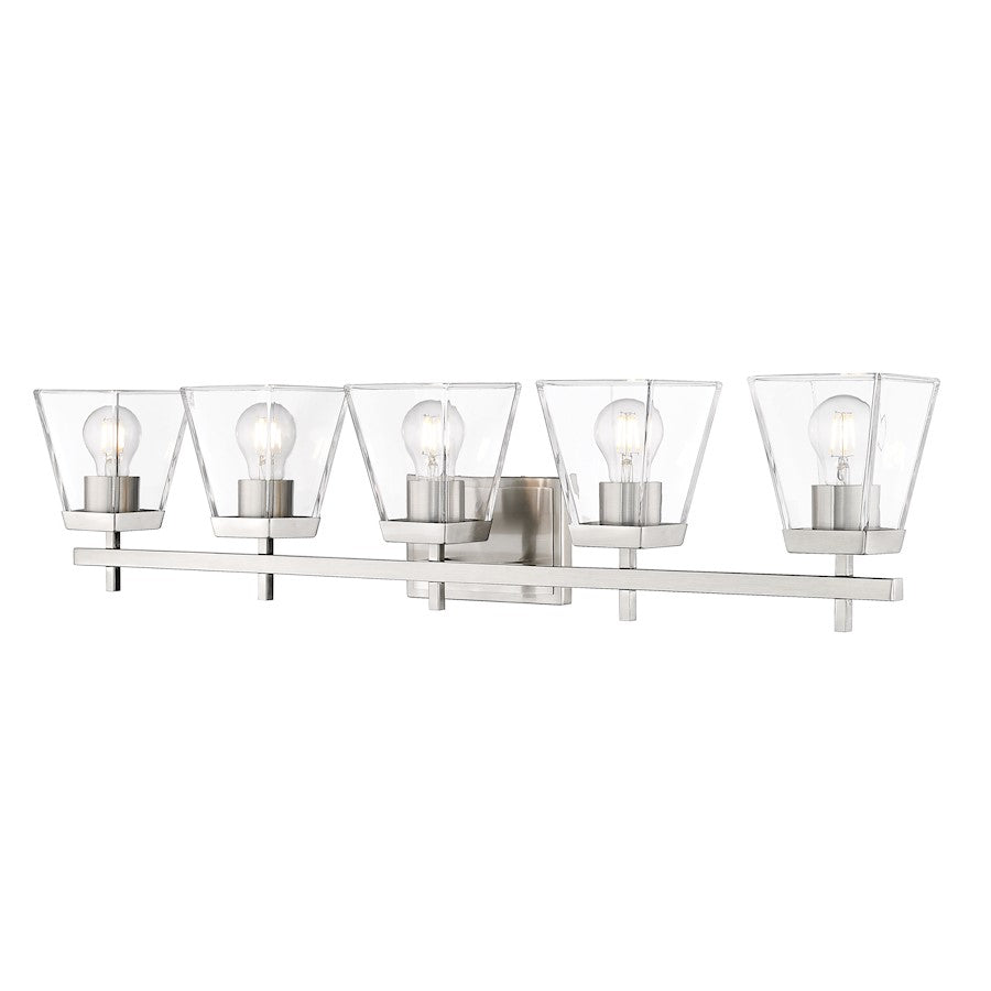 Z-Lite Lauren 5 Light Vanity, Brushed Nickel/Clear - 819-5V-BN