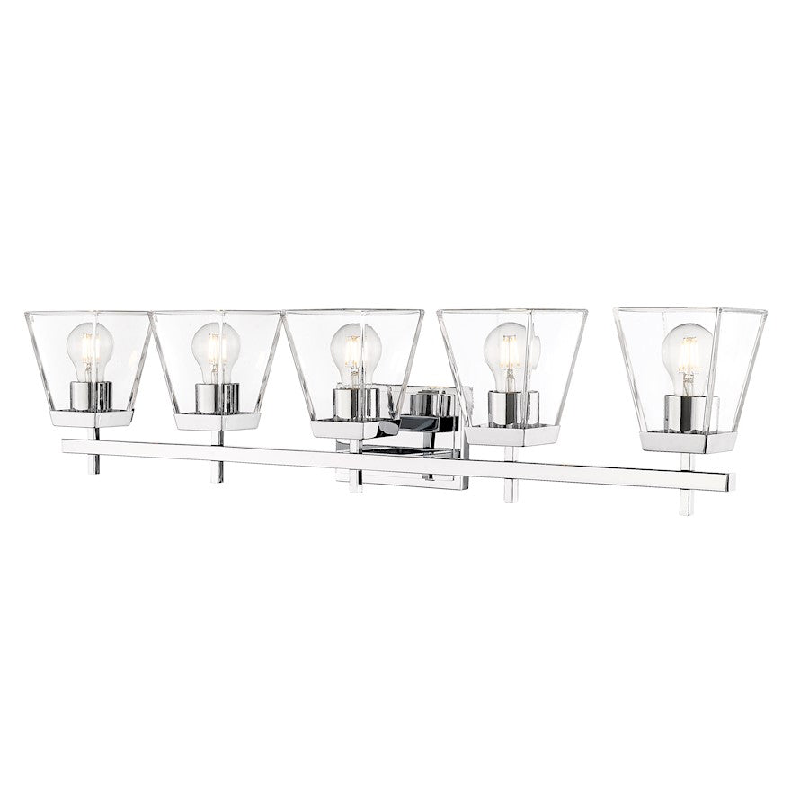 Z-Lite Lauren 5 Light Vanity, Chrome/Clear - 819-5V-CH