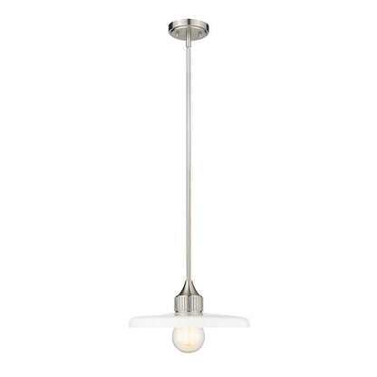 Z-Lite Paloma 1 Light 18" Pendant, Brushed Nickel/Gloss Opal - 820P14-BN