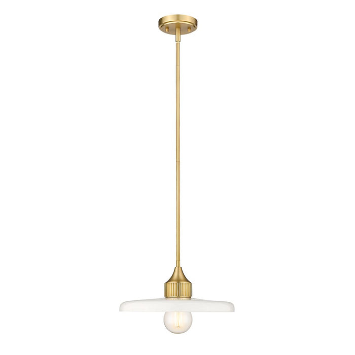 Z-Lite Paloma 1 Light 18" Pendant, Olde Brass/Gloss Opal - 820P14-OBR