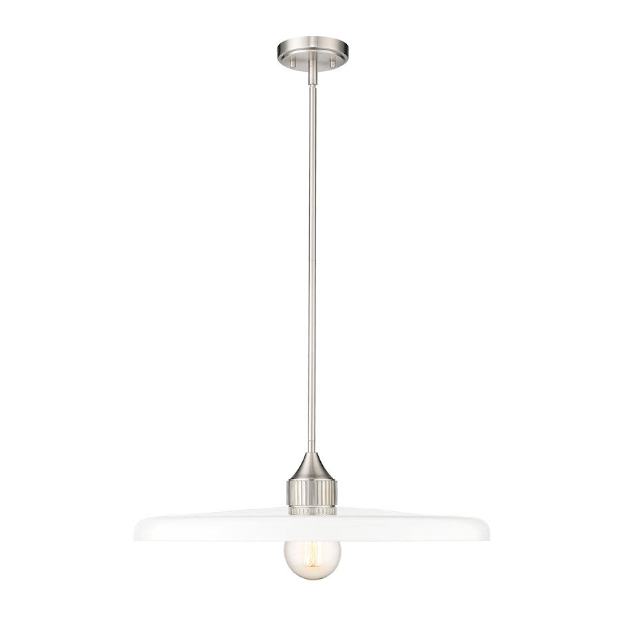 Z-Lite Paloma 1 Light Pendant, Brushed Nickel/Gloss Opal - 820P24-BN