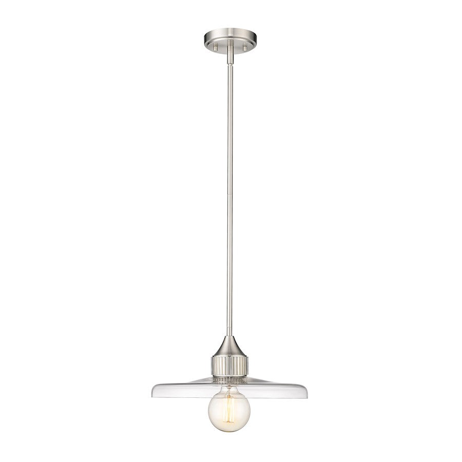 Z-Lite Paloma 1 Light 18" Pendant, Brushed Nickel/Clear - 821P14-BN