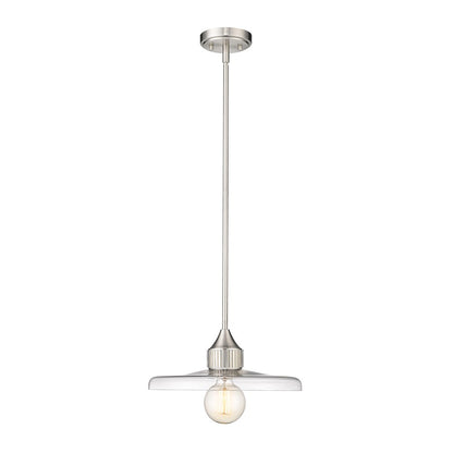 Z-Lite Paloma 1 Light 18" Pendant, Brushed Nickel/Clear - 821P14-BN