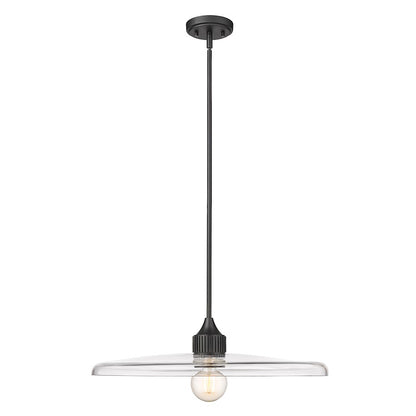 Z-Lite Paloma 1 Light Pendant, Matte Black/Clear - 821P24-MB