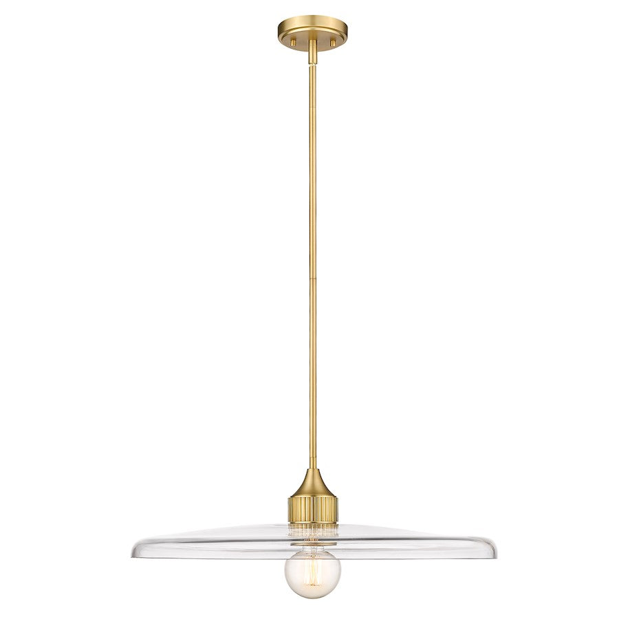 Z-Lite Paloma 1 Light Pendant, Olde Brass/Clear - 821P24-OBR