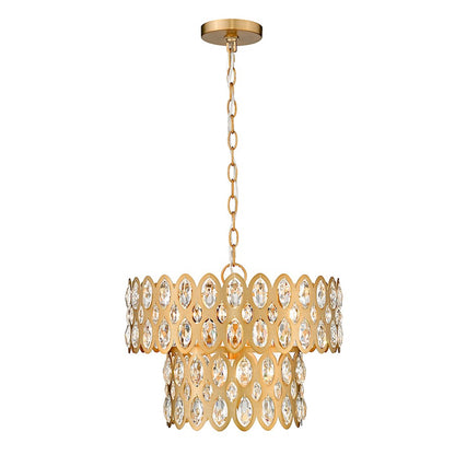 Z-Lite Dealey 5 Light Pendant, Heirloom Brass/Heirloom Brass - 822P15-HB