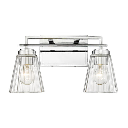 Z-Lite Lyna 2 Light Vanity, Chrome/Clear - 823-2V-CH