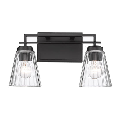 Z-Lite Lyna 2 Light Vanity, Matte Black/Clear - 823-2V-MB