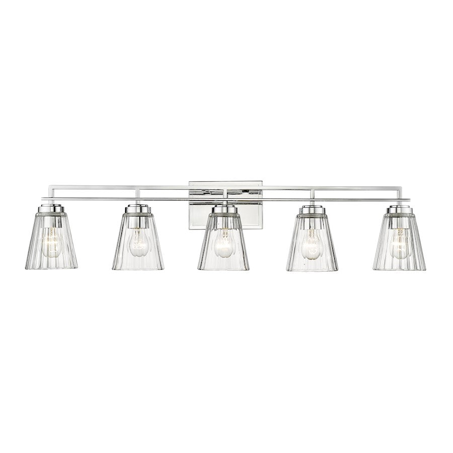 Z-Lite Lyna 5 Light Vanity, Chrome/Clear - 823-5V-CH