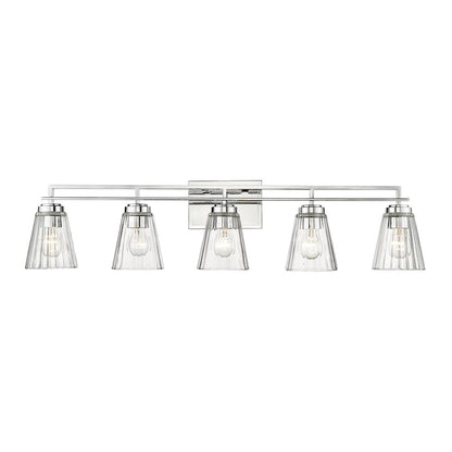 Z-Lite Lyna 5 Light Vanity, Chrome/Clear - 823-5V-CH