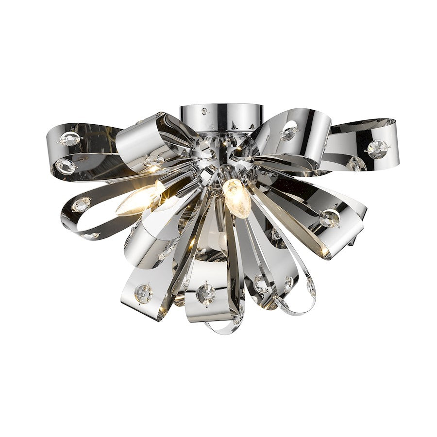 Z-Lite Vex 5 Light Flush Mount, Chrome - 9001F-CH