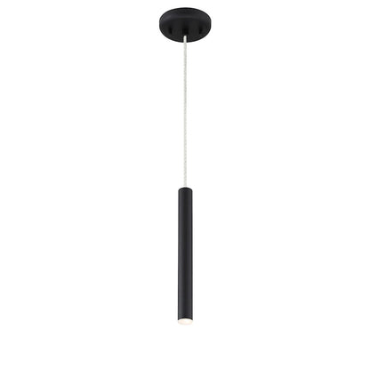 Z-Lite Forest 1 Light 12" Mini Pendant, Matte black/Matt black - 917MP12-MB-LED