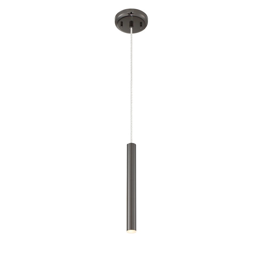 Z-Lite Forest 1 Light 12" Mini Pendant, Pearl Black - 917MP12-PBL-LED