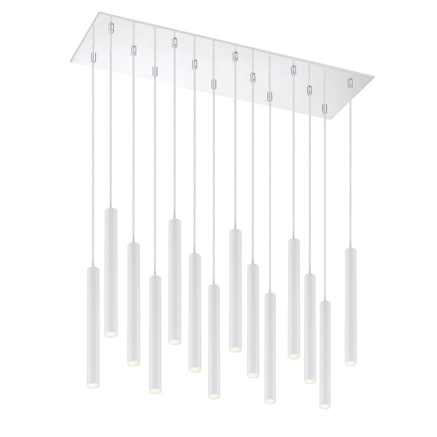 Z-Lite 14 Light Forest 12" Island/Billiard, Matte White - 917MP12-WH-LED-14LCH