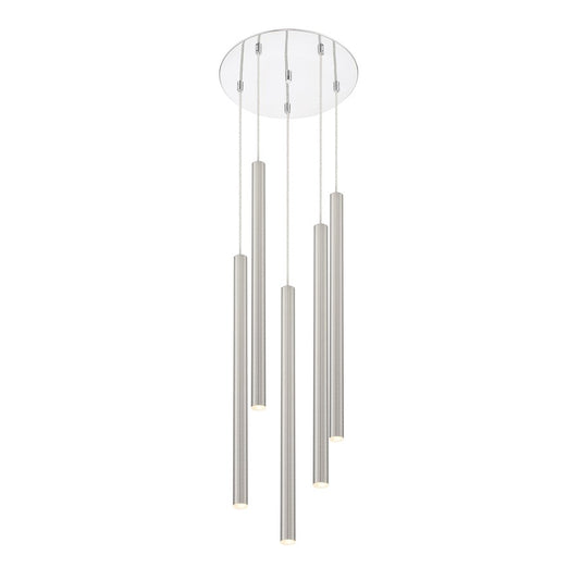 Z-Lite 5 Light Forest 24" Island/Billiard, Satin Nickel - 917MP24-BN-LED-5RCH