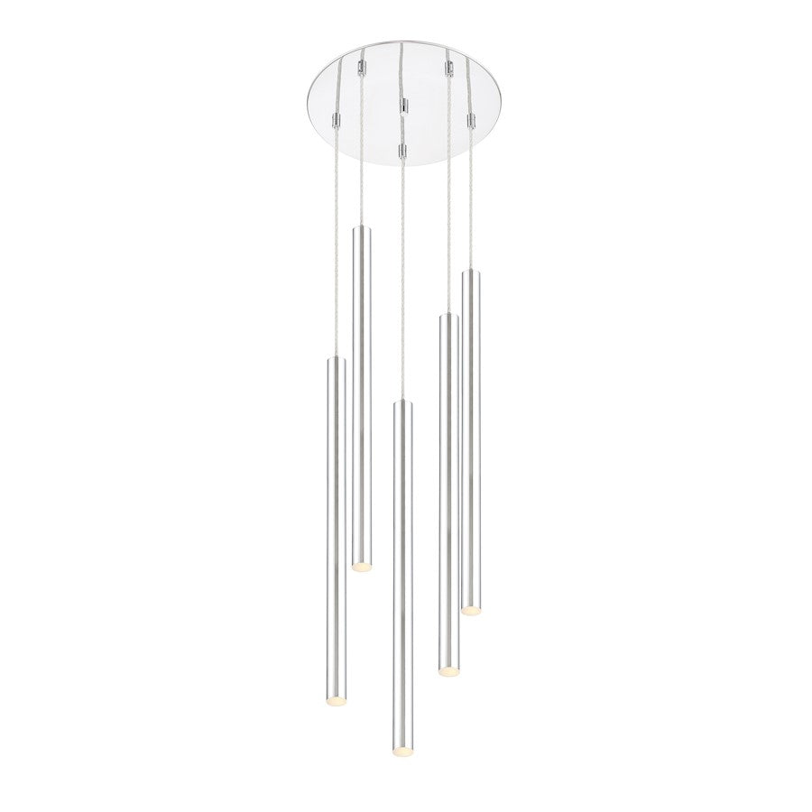 Z-Lite 5 Light Forest 24" Island/Billiard, Chrome - 917MP24-CH-LED-5RCH