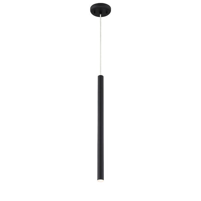 Z-Lite Forest 1 Light 24" Mini Pendant, Matte black/Matt black - 917MP24-MB-LED