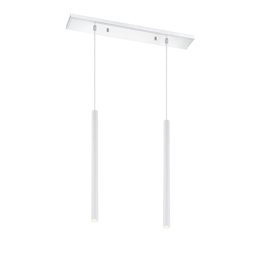 Z-Lite 2 Light Forest LCH Island/Billiard, Matte White - 917MP24-WH-LED-2LCH