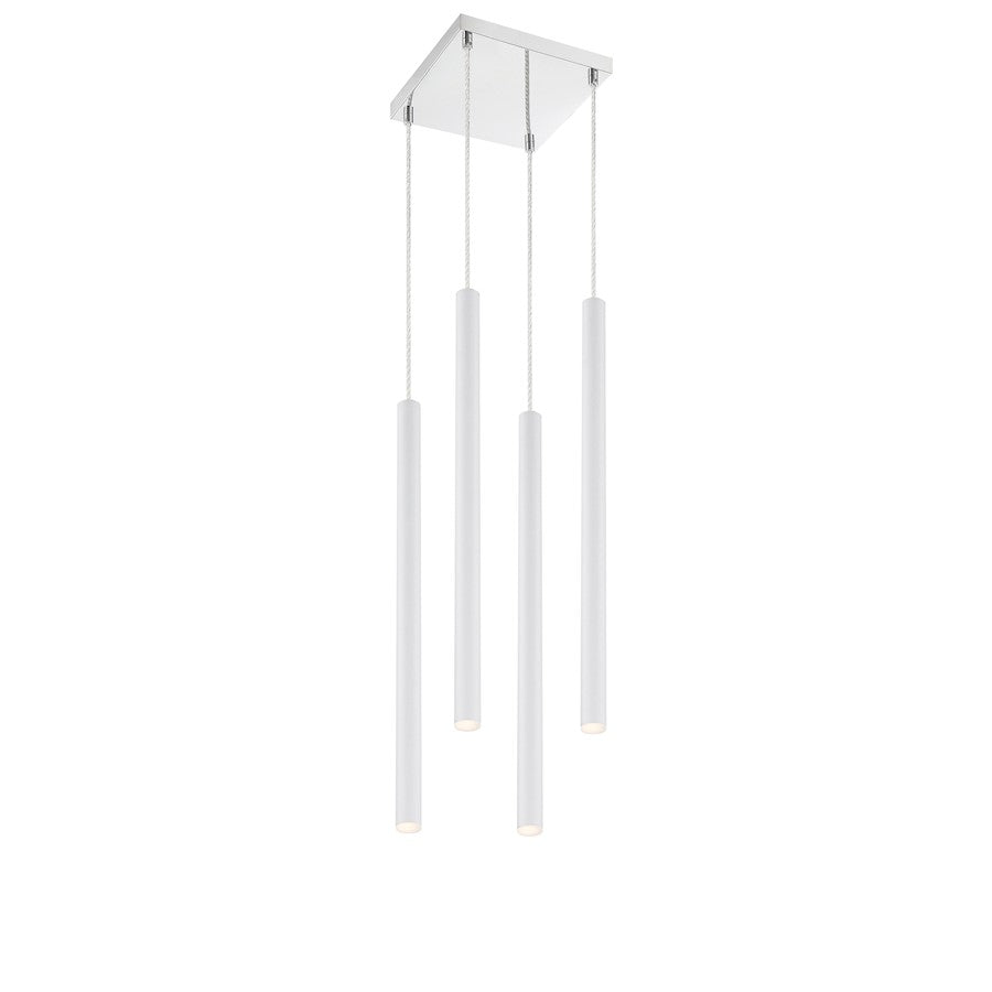 Z-Lite 4 Light Forest 24" Island/Billiard, Matte White - 917MP24-WH-LED-4SCH