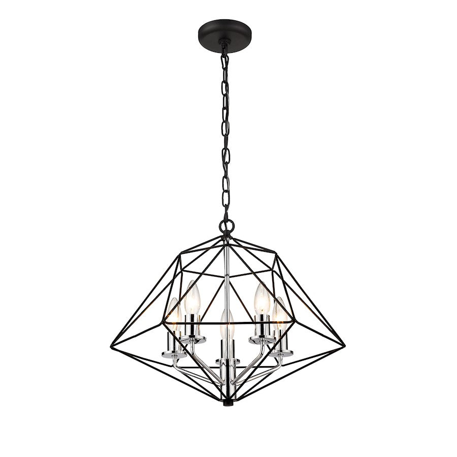 Geo Chandelier, Matte Black