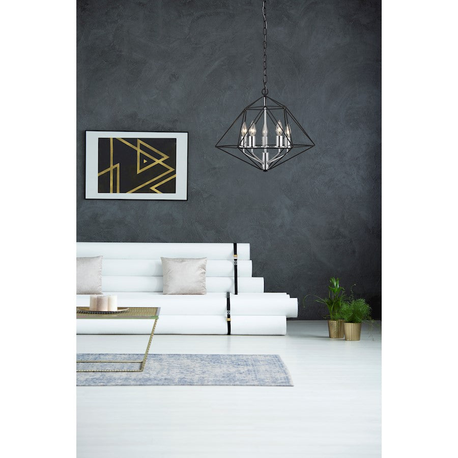 Geo Chandelier, Matte Black