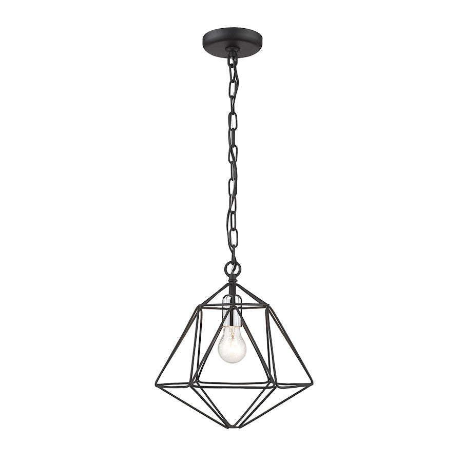 1 Light Mini Pendant, Matte Black