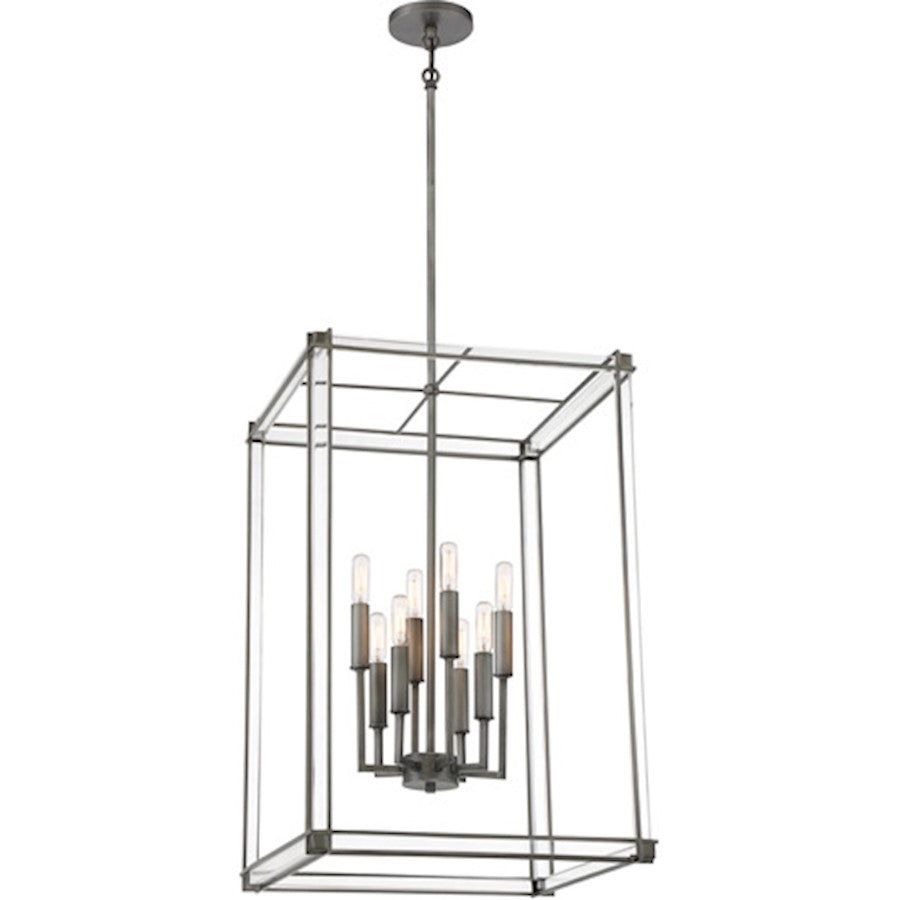 Minka Lavery Langen Square 8 Light Pendant in Antique Nickel - 3857-756