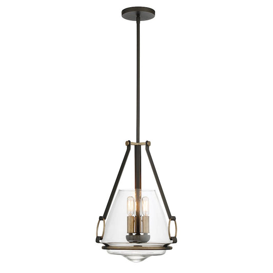 Minka Lavery Eden Valley 3 Light Convertible Pendant, Smoke Iron/Gold - 3903-107