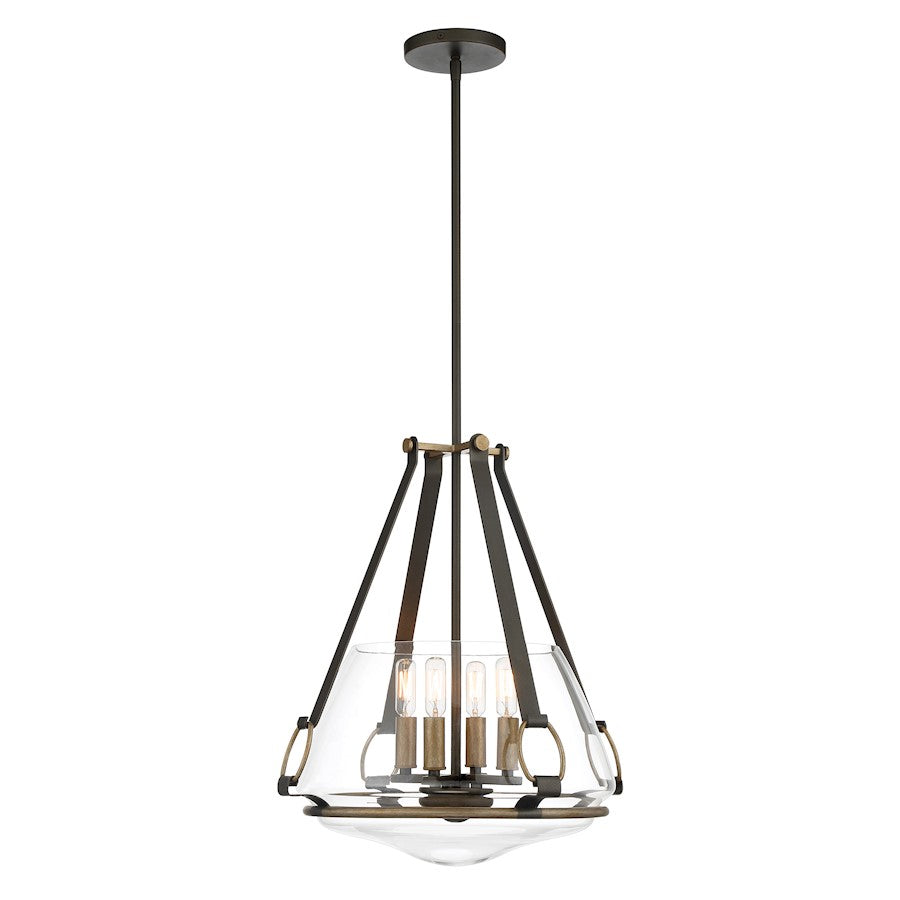 Minka Lavery Eden Valley 4 Light Convertible Pendant, Smoke Iron/Gold - 3904-107