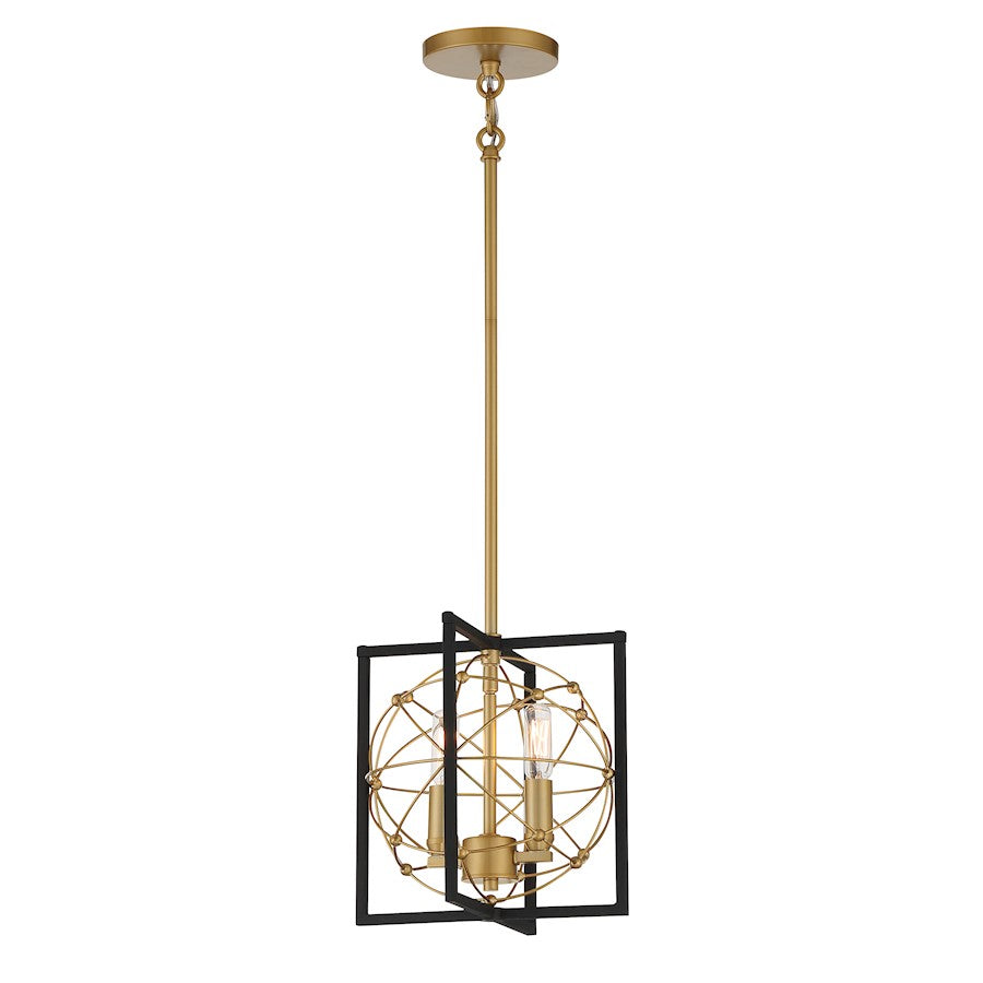 Minka Lavery Titans Trace 2 Light Mini Pendant, Sand Coal/Honey Gold - 3912-707A