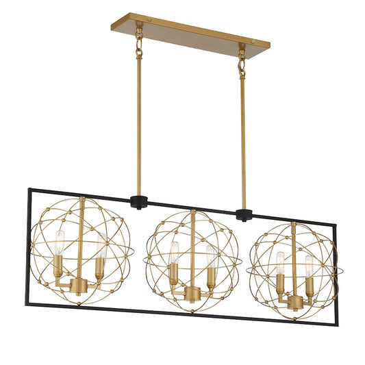 Minka Lavery Titans Trace 6 Light 12" Pendant, Sand Coal/Honey Gold - 3917-707A