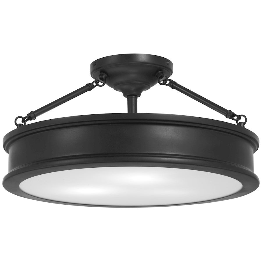 Minka Lavery Harbour Point 3 Light Large Semi Flush in Coal - 4177-66A