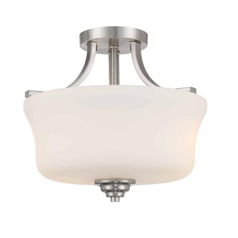 Minka Lavery Shyloh 2 Light Semi Flush in Brushed Nickel - 4922-84